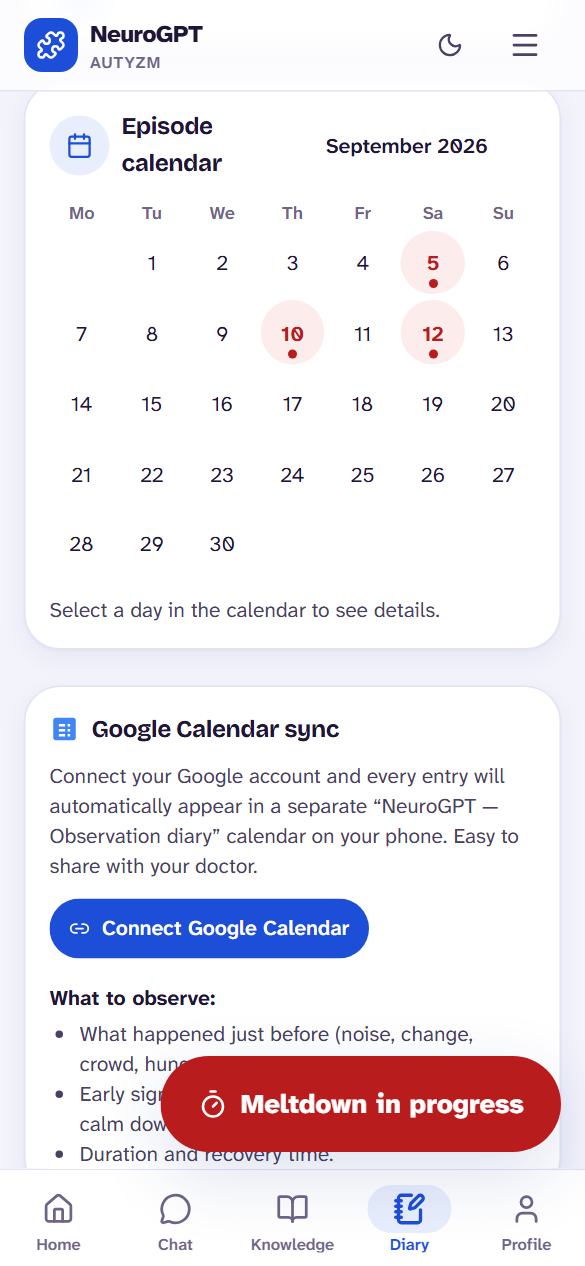 Observation calendar